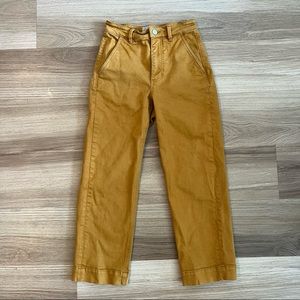 Everlane Short Straight Leg Crop Pants in Golden Brown / Mustard Yellow